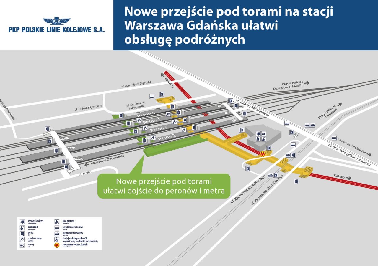 Warszawa zyska nowe przejście pod torami. Ułatwi dostęp do peronów