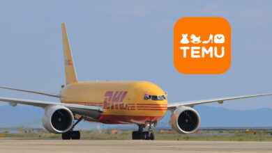 Temu i DHL w Europie samolot transport lotniczy